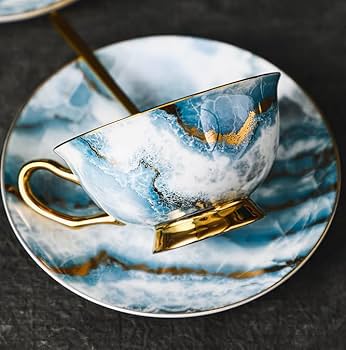 Amazon | セラミックコーヒーティーカップとソーサーセット